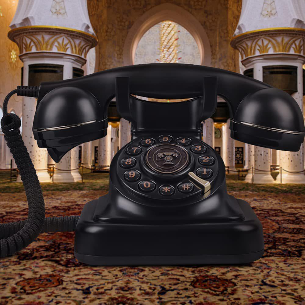 Vintage Rotary Landline Phone: Antique Retro Telephone for Home or Hotel