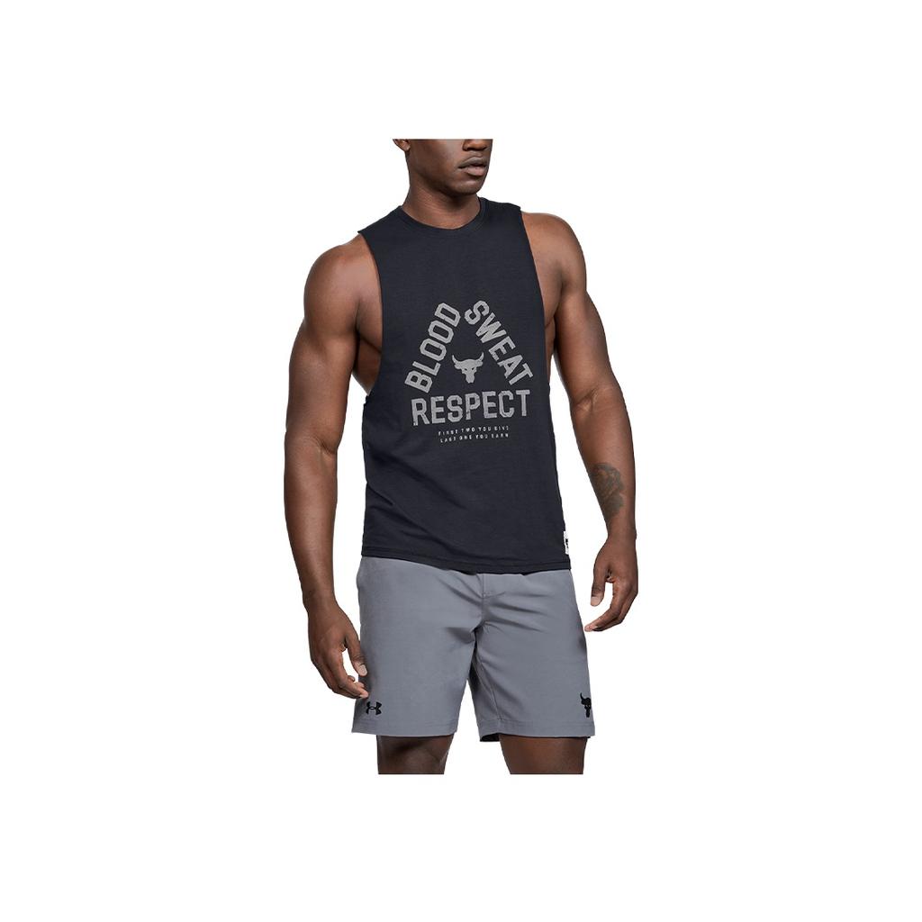 Under Armour Letter Print Training Breathable Running Vest Men Tops Black 1346097-001