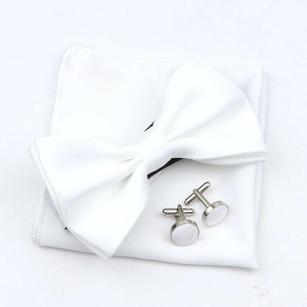 

Сплошной цвет мужской носовой платок с галстуком-бабочкой, набор запонок, полиэстер, бабочка, аксессуары для свадебной вечеринки и ужина