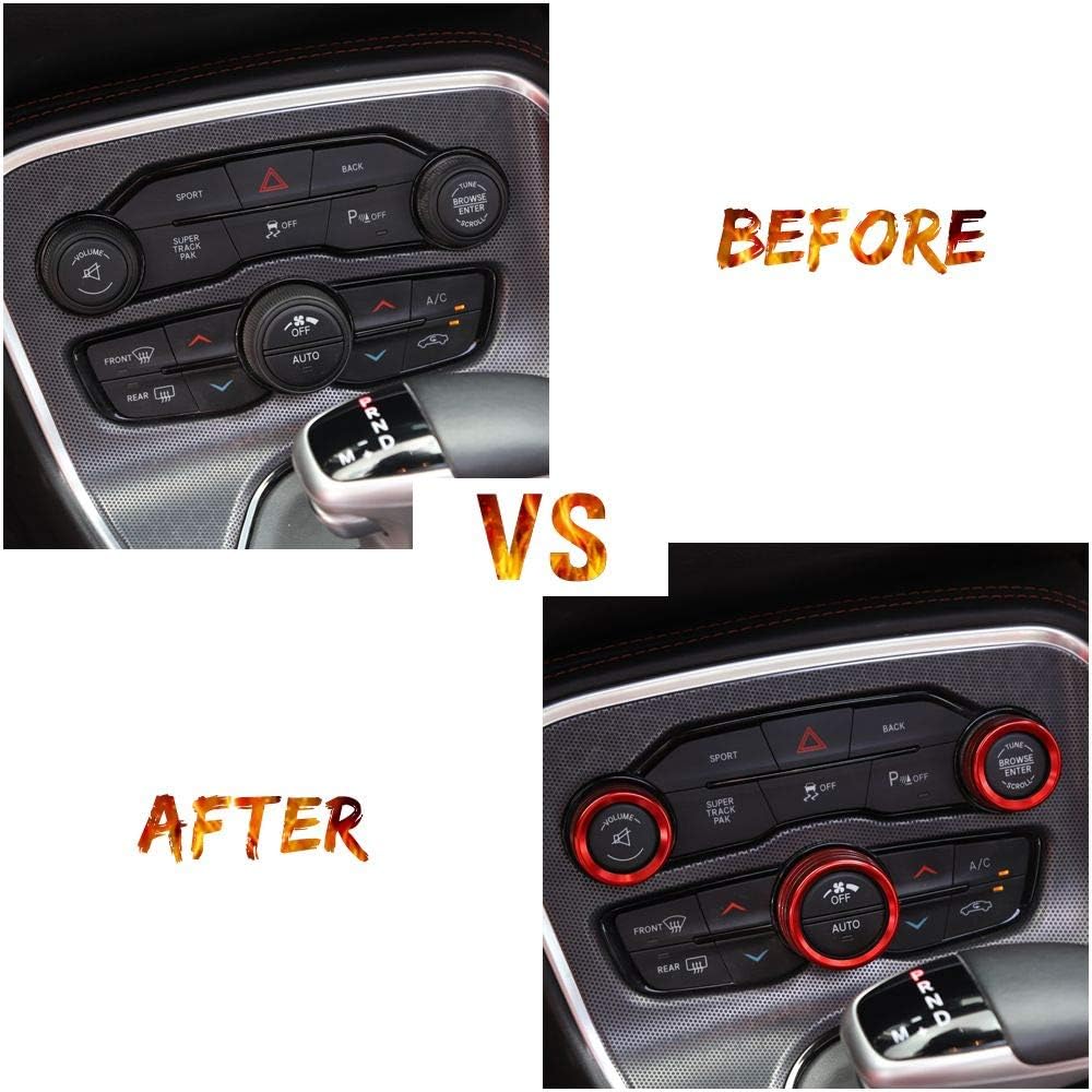 Voodonala Air Conditioner Switch CD Button Knob for Dodge Challenger 2015-2024 Charger Chrysler 300 300s 2015-, for Ram 2013-2018 (Aluminum Alloy