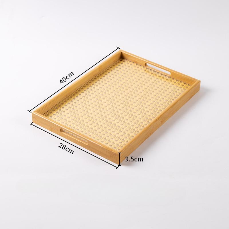 

Acrylic Transparent Wooden Tray, Household Handheld Rectangular Hotel Living Room Tea Set, Tea Cup, Japanese Tea Plate