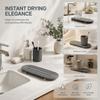 Dark Grey Diatomite Coaster Wooden Feet Absorbent Diatomite Sink Tray  Countertop Organizer