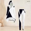 Women Plus Size Black Gold Printed Hooded Long Sleeve High Low Top Pocketed Leggings Two Piece Set