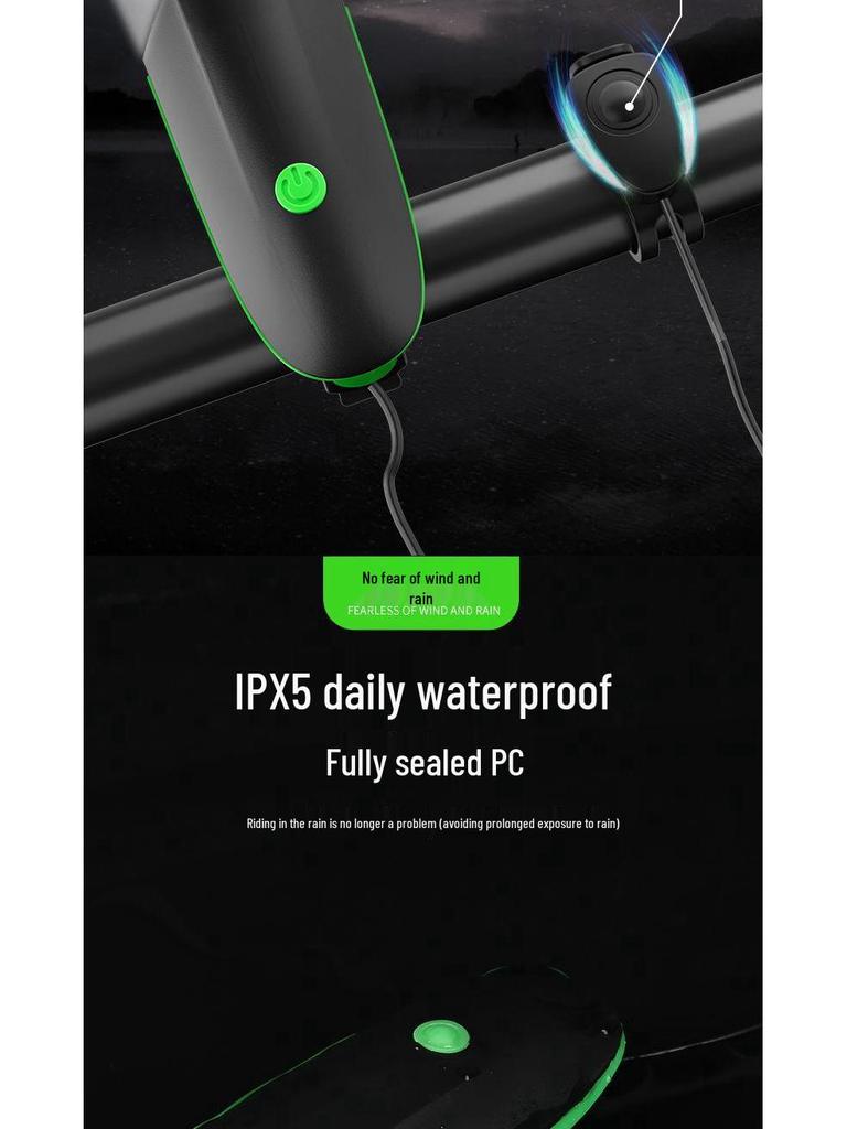 Fernlicht Fahrradlampe vorne mit Hupe für Nachtfahrten & Kinder-Radfahren