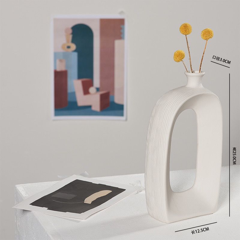 Creative Amphora Special-shaped Vase Living Room Dining Table Decoration Simple Art Cutout Ceramic Vase Flower Home Decoration