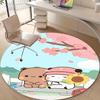 1pc Yier BuBu Bear1 Design Printed Area Round Carpet for Bedroom Living Room Home Decor Rugs Mat Non Slip Mat Rug for Bedside