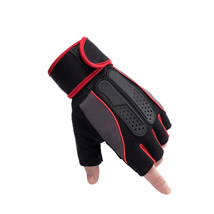 1 Pair Fitness Anti-Slip Half-Finger Gloves Suitable For Cycling Riding Motorcycle Men and Women Skiing Black Gloves