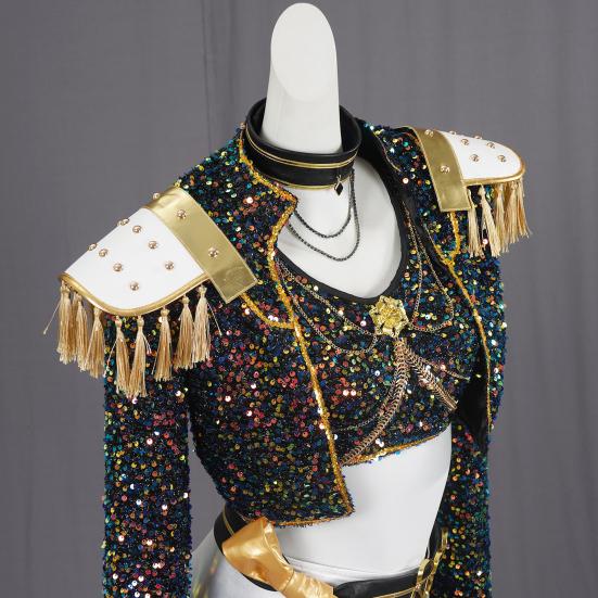Jenter Demonjegere Kostyme Halloween Popartist Cosplay Antrekk Komplett Sett for Sceneopptreden Halloweenfest