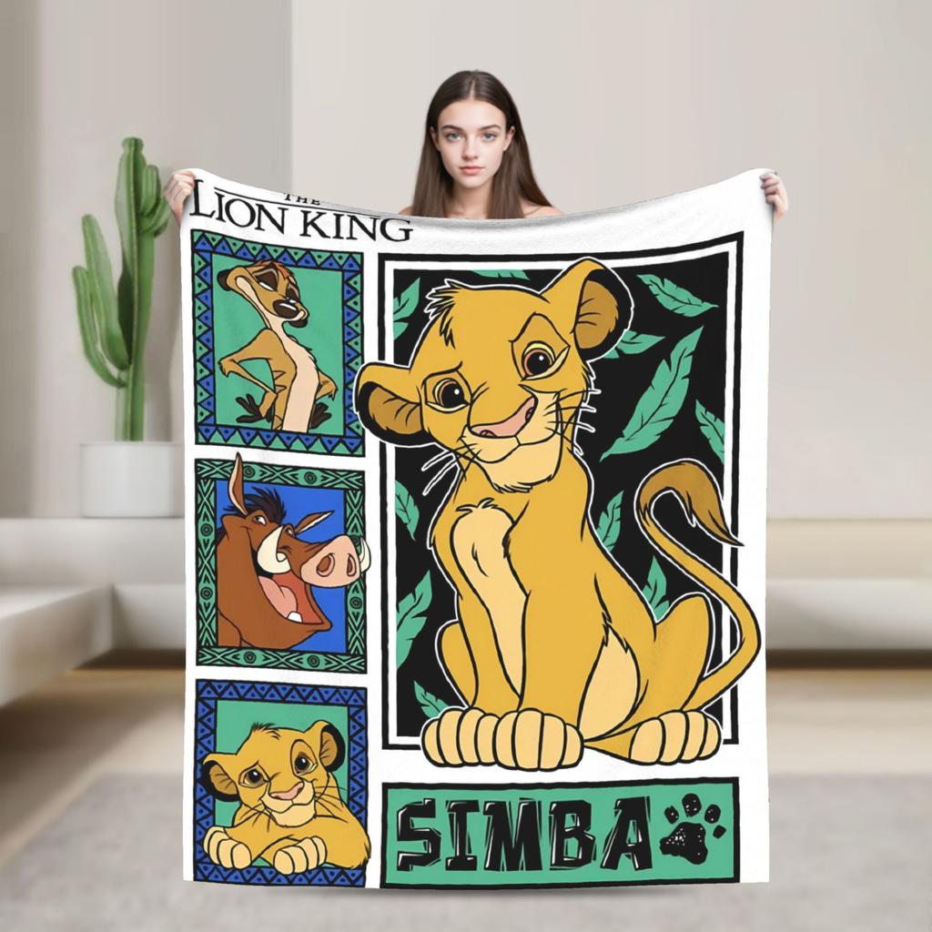 Warm BlanketGirls Boys Decorative Simba Lion King Throw Blanket  Flannel Bedspread Chair Sofa Bed Street Trend Sofa Bed Cover