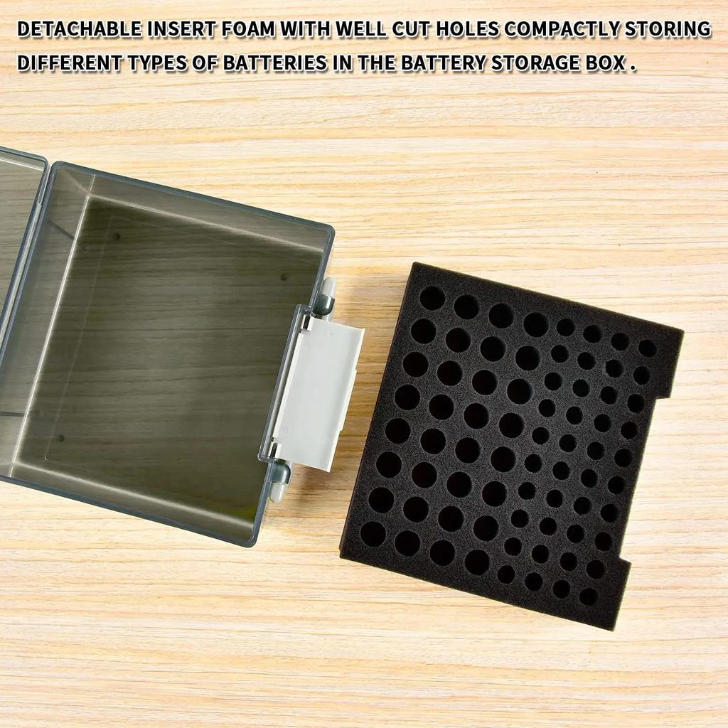 Battery Storage Organizer Holder Holds 72 AA AAA Batteries, Battery Box Case Garage Container,Home Drawer Organization Dispenser