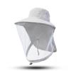 Mens UV Protection Fishing Hat With Full Face Mesh Net Anti-Insect Sun Outdoor Camping Hiking
