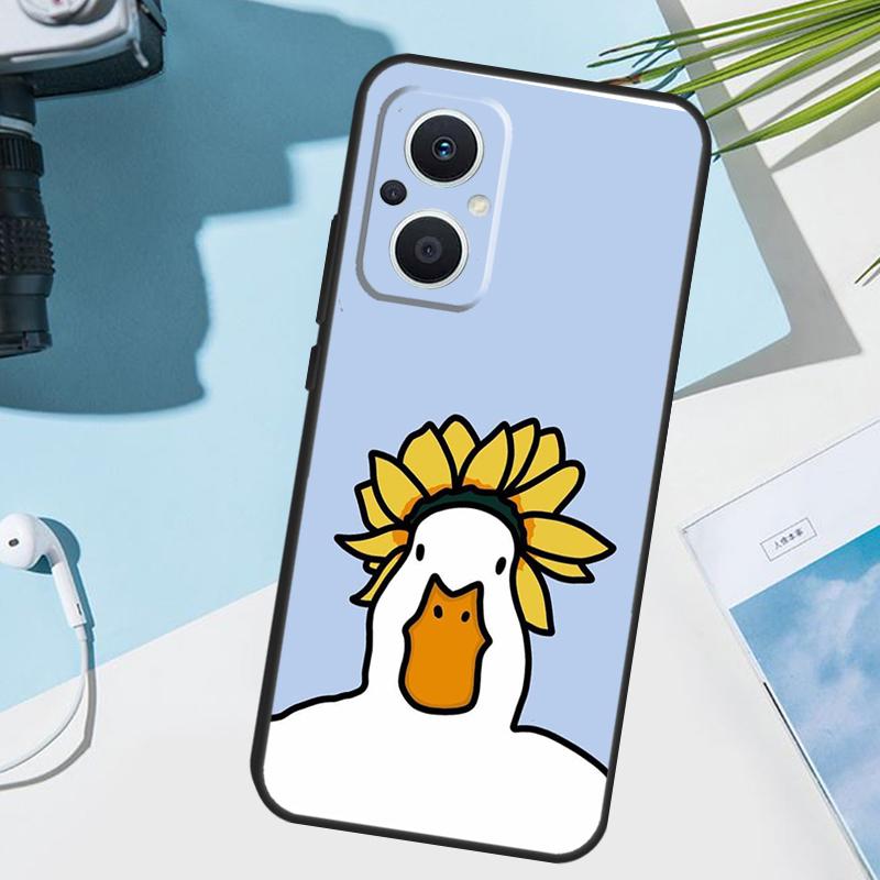 Cartoon Cute Animal Duck Case For OPPO Reno 13 13F 12 11 F 8T 7 8 10 Pro OPPO Find X8 X6 X3 Pro X5 Lite Cover Funda