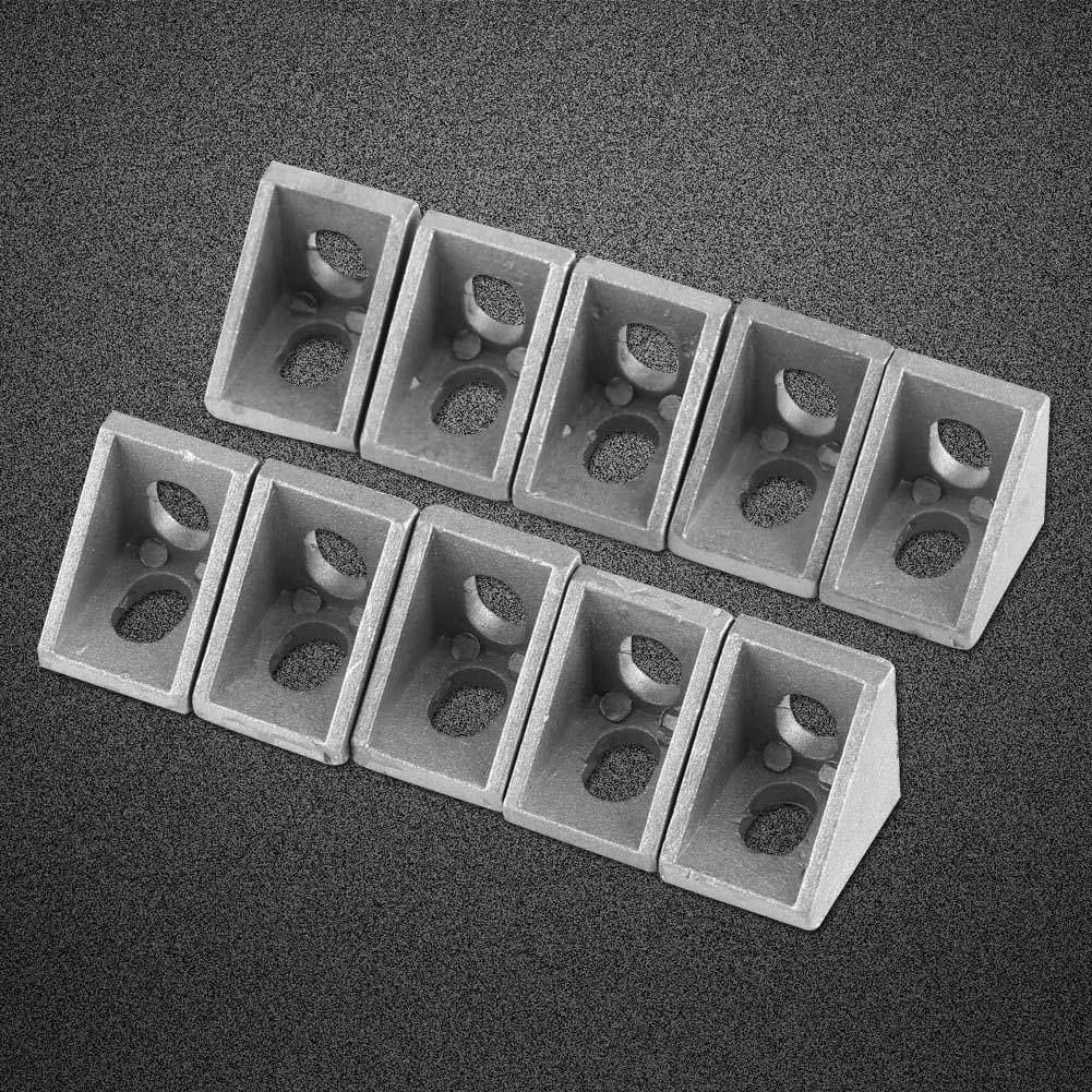10pcs Aluminum Alloy L Shape Corner Bracket Right Angle Brace Fastener 20x20mm
