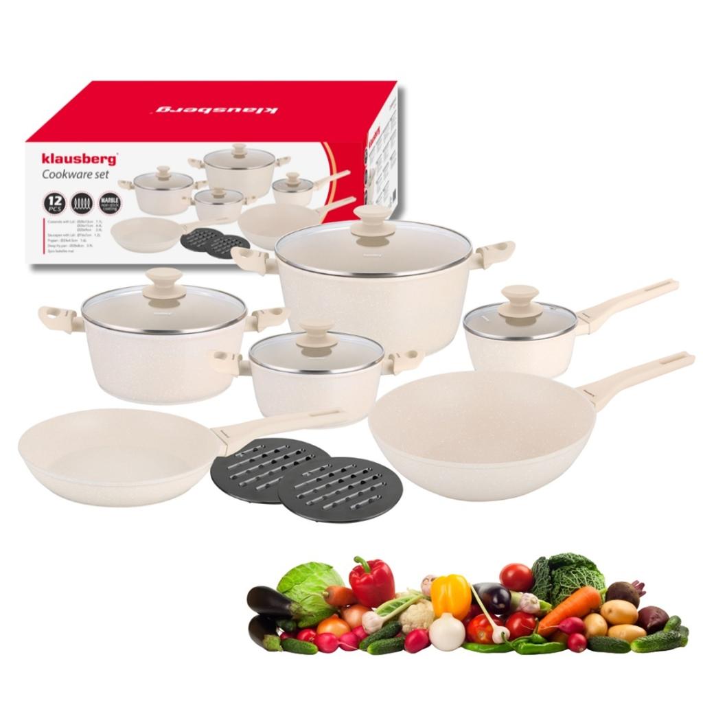 Set 12 Elemente. Marmorierte Töpfe Klausberg Kb-7959