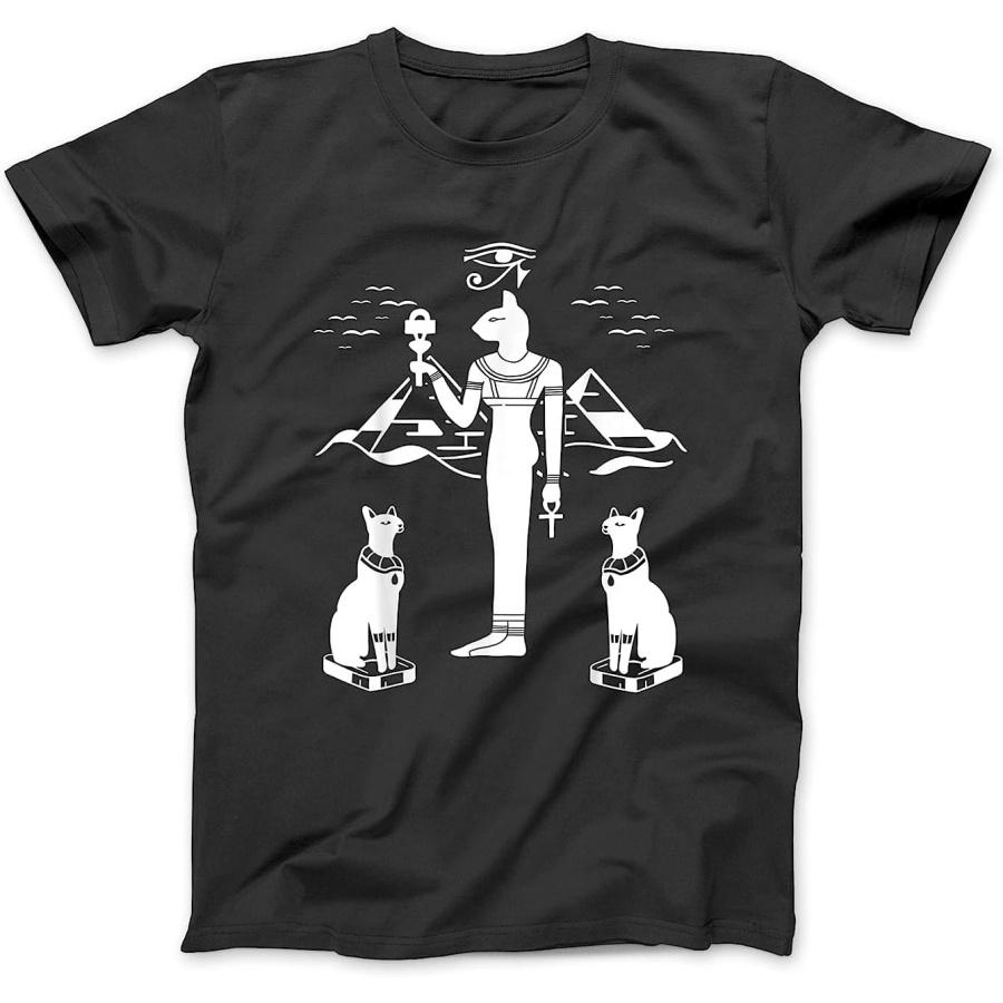 Египетская Кошка Богиня Бастет Древнеегипетский Глаз Ра Футболка Свитшот Худи Майка для Мужчин Женщин Детей Черный XXXXXL разноцветный