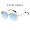 New Rectangle Vintage Sunglasses Women Fashion Square Colorful Classic Casual Frameless Rimless Men Sun Glasses UV400