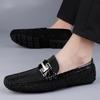 5856 Men'S Doudou Shoes, One-Pedal Flat-Soled Leather Shoes, Spring And Summer Low-Top Feet, Genuine Leather Cowhide Surface Single Shoes