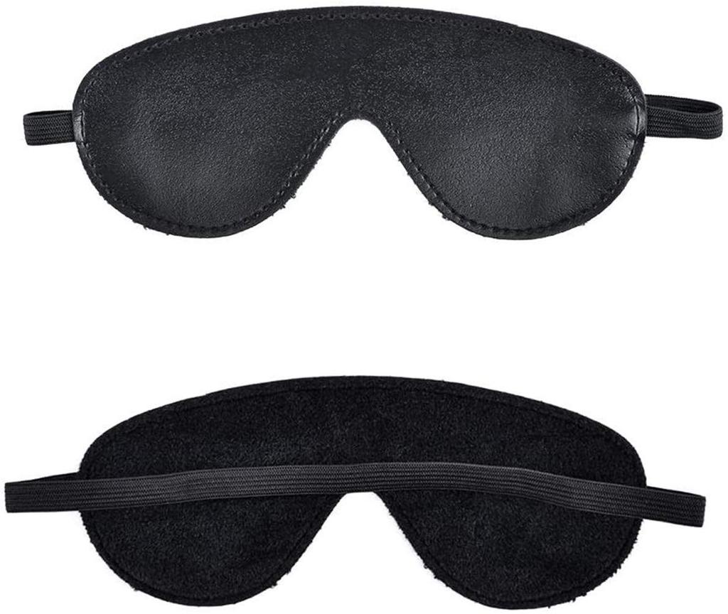 Ninonly SM Goods SM Set Restraints 5 Piece Set Handcuffs Leg Shackles Eye Mask Collar Chain SM Play Adjustable Rut Relief (Black)