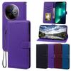 PU Leather Flip Wallet Phone Case for Vivo Y39 5G Litchi Texture Card Holder Kickstand Wrist Strap Protective Cover