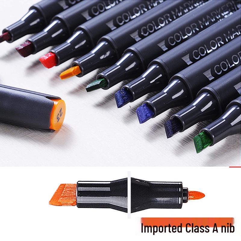 Sta 3203 Oil-Based Double-Ended Marker Pens - Quick-Drying for Student Art & Indoor Design.