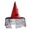 Creative Halloween Night Headgear Witch Hat, with Lace Mesh And Simulated Spiders, Gothic Decorative Spider Web Hat Style Costume Accessory,