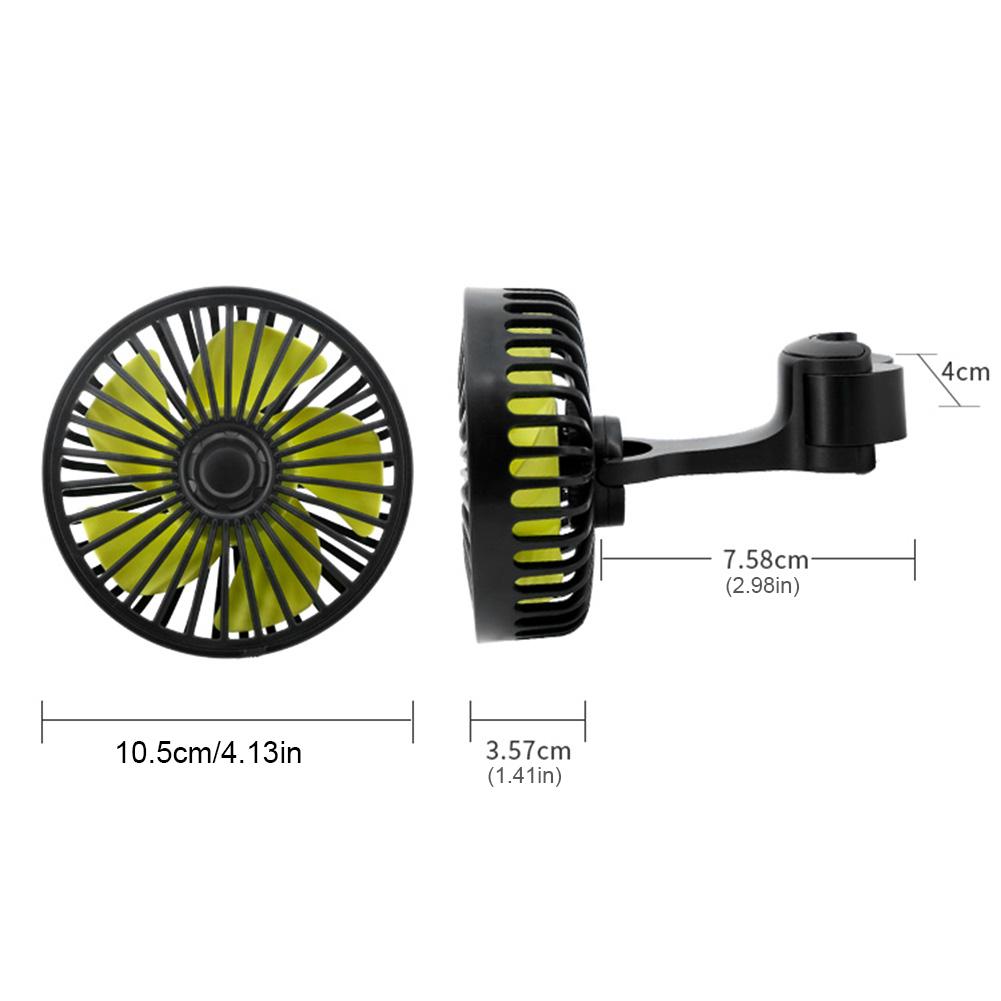 USB Car Seat Headrest Fan 360 Rotatable Cooling Backseat Fan Vehicle Rear Headrest Fan Summer Accessories for Sedan SUS RV Truck