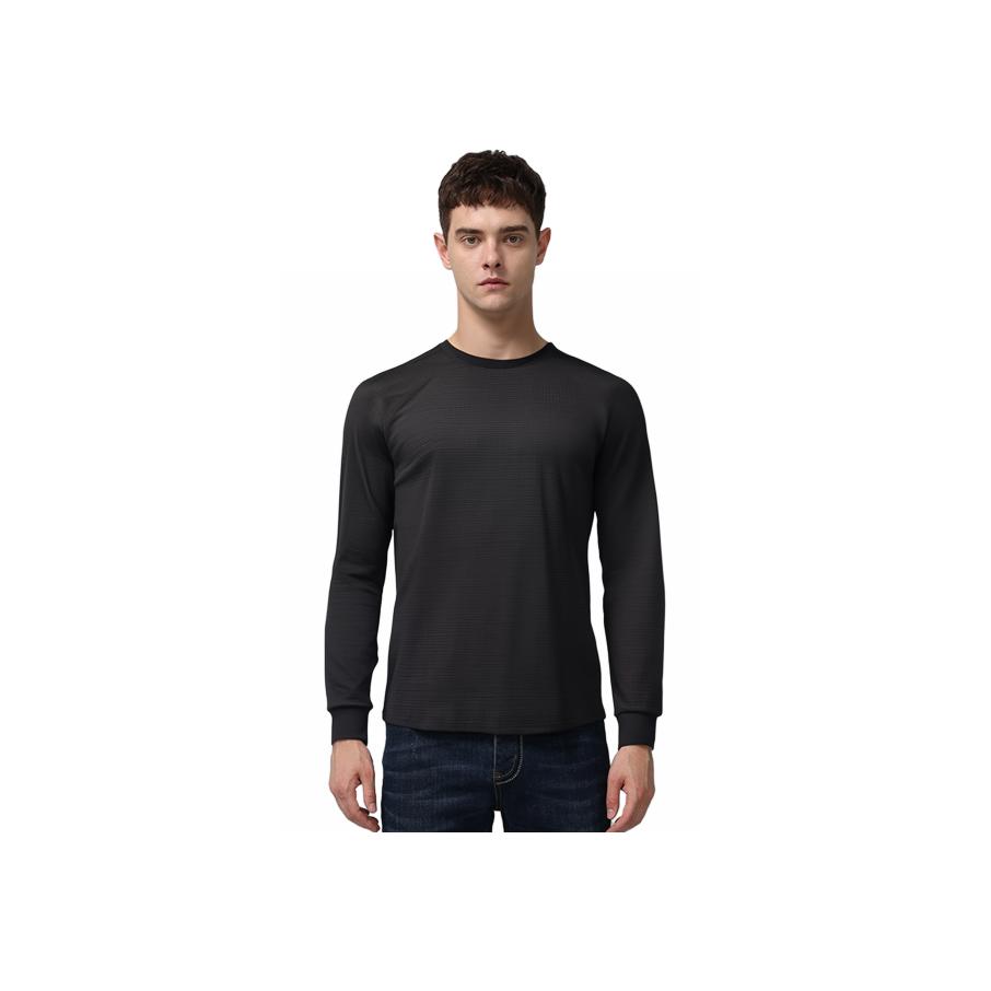 Li-Ning Fitness Series All-Weather Plain Crew Neck Sweatshirt Men Tops Black AWDT737-1