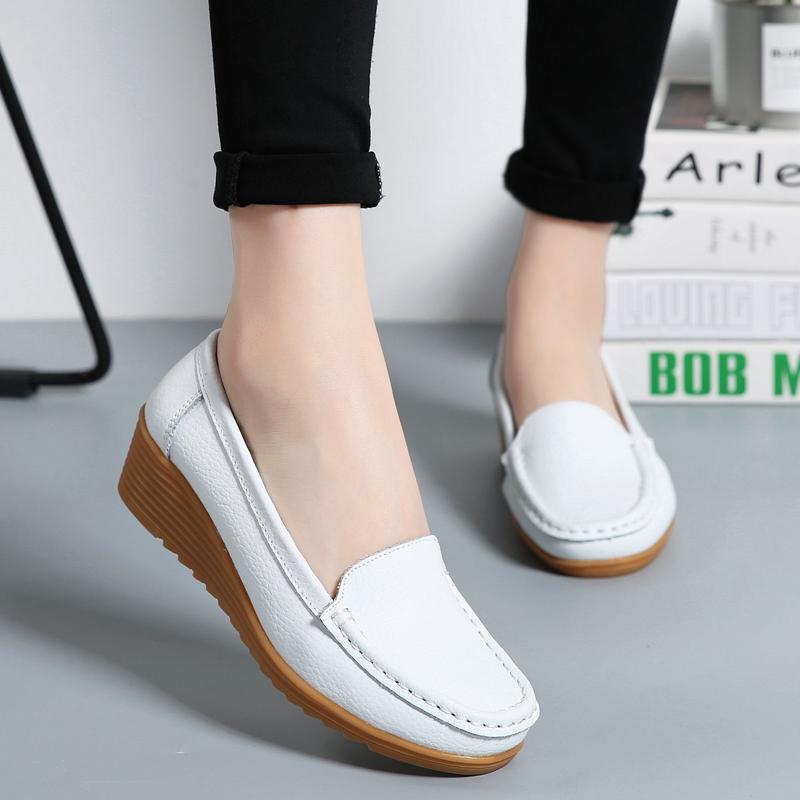 35-41 Moteriški laisvalaikio batai Mikropluošto plokščiadugniai moteriški batai slaugytojoms