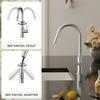 Brushed Nickel Kitchen Faucet with Pull Down Sprayer, Stainless Steel High Arc Gooseneck Modern Sink Faucet with  Ceramic Cartridge, Single Handle