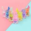 Bear Shape Fruit Juice Sippy Cup Bottle Handmade Resin Keyring Pendant Colorful Craft Design Souvenir or Model