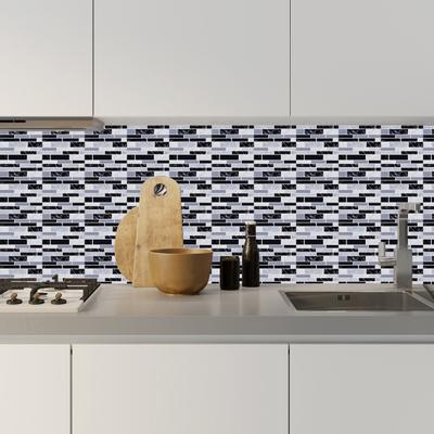 10 Blatt Marmor Wandfliesenaufkleber Wasserdichtes PVC Selbstklebende Dekorative Aufkleber Zuhause Badezimmer Küche Spritzschutz Abziehen-und-Aufkleben Wandaufkleber