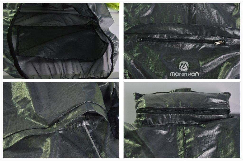 Morethan Cycling Rain Jacket Road Bike Rain Long with (Black/XL/Men's/Women's) Gear, Lightweight, Waterproof, Sleeve, Quick-Drying, Reflective,