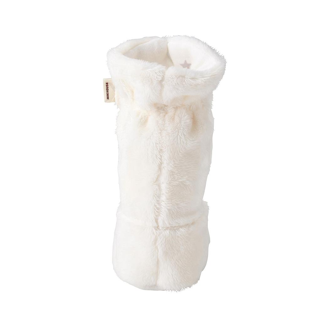 MIKI HOUSE Long Booties, Socks, Room Shoes, Made in Japan, Boys and Girls, Baby Clothes, Baby, 43-9301-493, One Size Fits All (12cm), White x Yellow