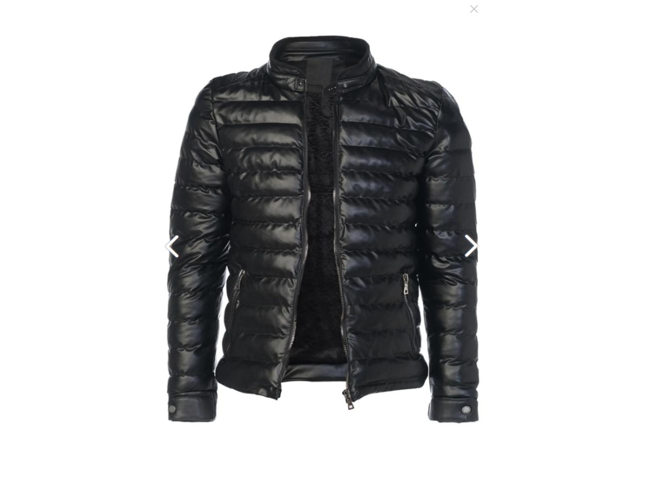 

Мужская приталенная водоотталкивающая надувная кожаная куртка и пальто с густым мехом внутри s