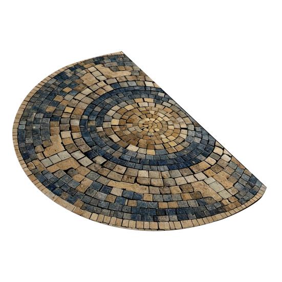 Tappetino semicircolare antiscivolo retrò, benvenuto, lavabile, semicircolare, colorato, per ingresso interno/esterno, patio, porta d'ingresso