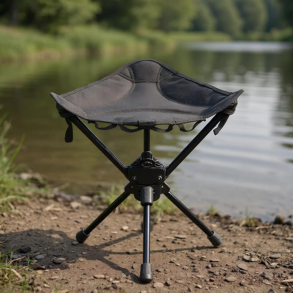 Outdoor Swivel Folding Stool Fishing Chair  Aluminum Alloy Portable Camping Chair with Storage Bag Outdoor Equipment