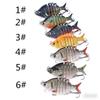 8Multi-section Lure Soft Bait with hooks6.35CM9.3GBionic Artificial Bait Suitable for Both Freshwater and Saltwater Fishing for