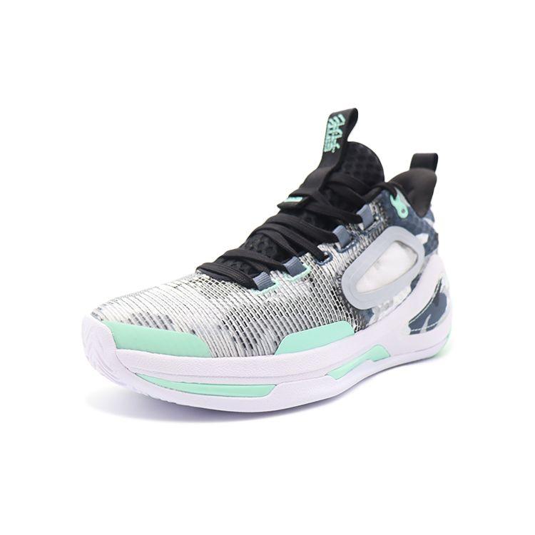 Anta Shape 3 Nitrogen Technology Shock Absorption Anti-Slip Wear-Resistant Mid-Top Basketball Shoes Men Sneakers White Gray Black 112211601-4