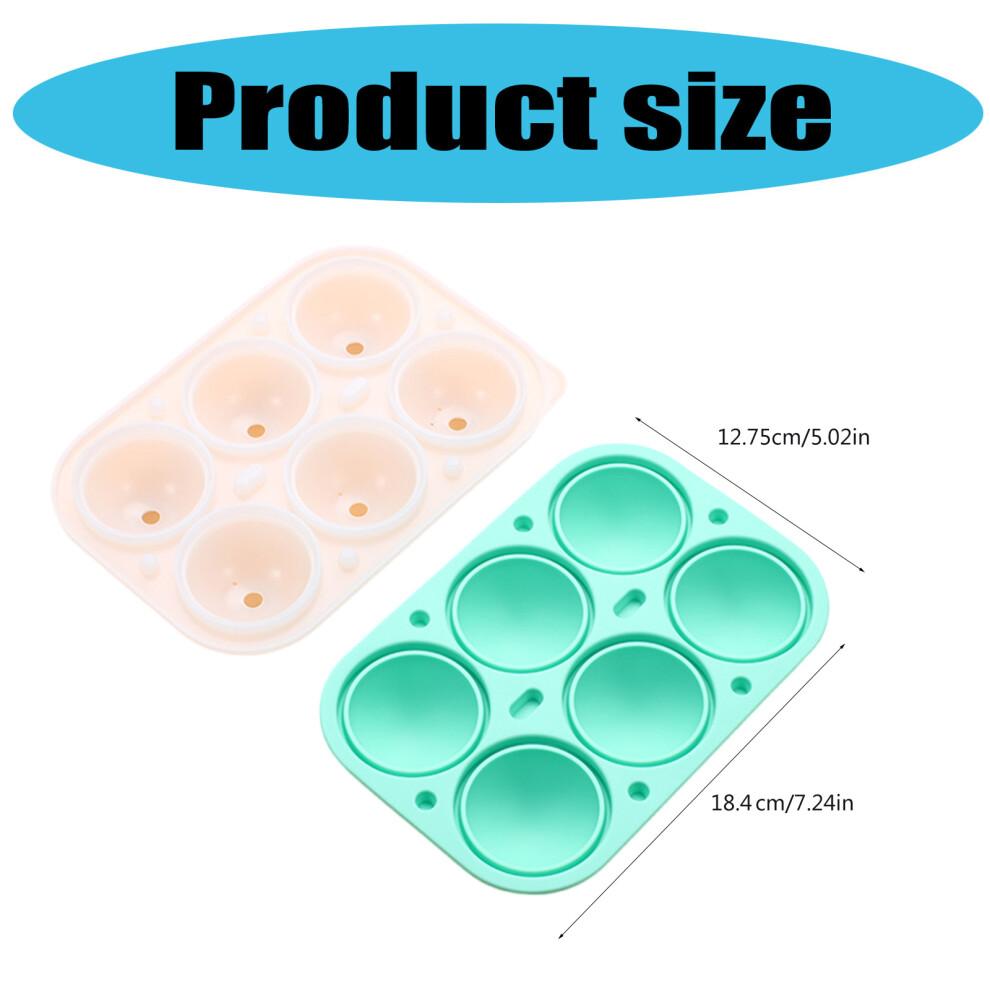 6 Cavity Ice Cubes Molds Silicone Tray for Coffee-peach