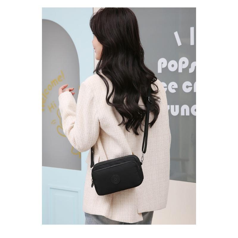 New Nylon Coin Phone Bag Three-Layer Horizontal Casual Middle-Aged Mom Bag Versatile Fashion Shoulder Crossbody Bag