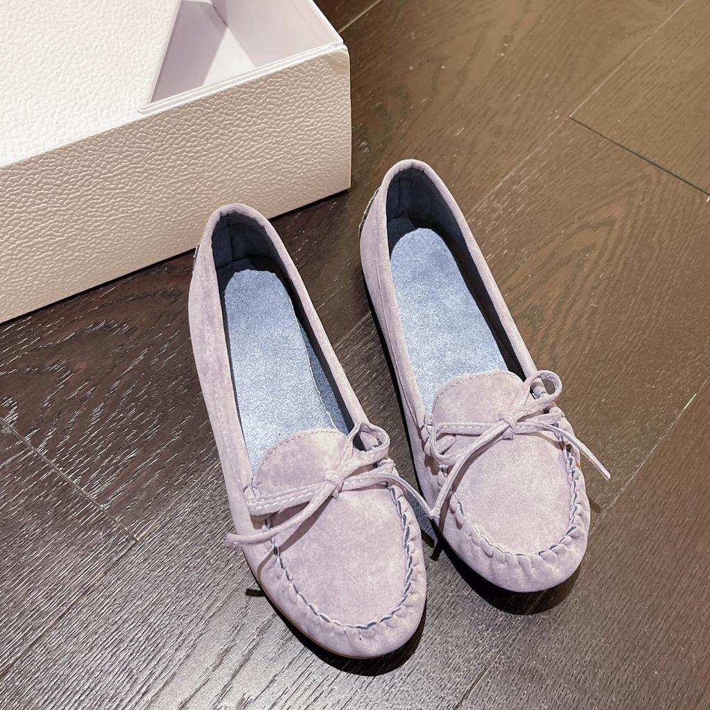 Dámské mokasíny nazouvací dámské baleríny jarní podzimní ležérní ploché boty kožené kašmírové jednoduché boty