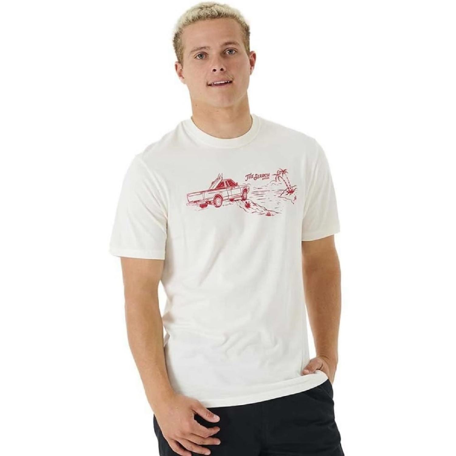 Футболка с коротким рукавом Rip Curl Keep On Trucking цвета кости XXXXXL белый