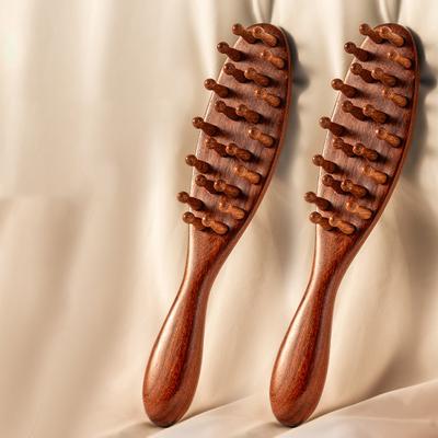 Head Scalp Meridian Comb Natural Sandalwood Long Handle Body Comb Multifunction Insert Teeth Wooden Massage Comb 22 Nails
