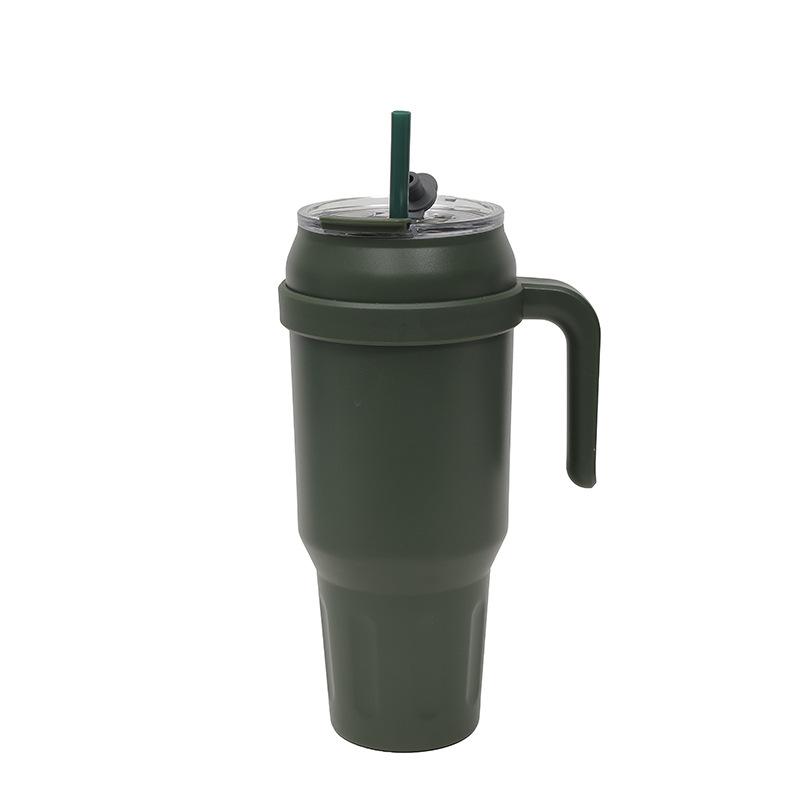 Vacuum 50Oz Big Mac Car Cup Men'S New Thermos Cup Double Layer With Straw With Handle Bingba Cup