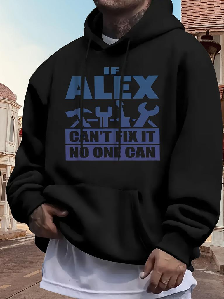 Casual Printed Fleece Hoodie Suitable for Autumn and Winter