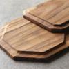 Wooden Octagonal Tray, Cooked Food Platter Acacia Wood Pot Tray Creative Coaster Decorative Dinner Plate Coffee Coaster