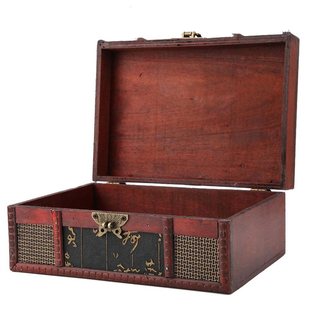 Retro Jewelry Storage Box Small Book Storage Box Wooden Storage Box  For Jewelry Storage B
