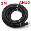 10FT 3M AN4 AN6 AN8 AN10 AN12 Oil Fuel Hose Oil Gas Cooler Hose Line Pipe Tube Nylon Stainless Steel Braided Inside CPE Rubber