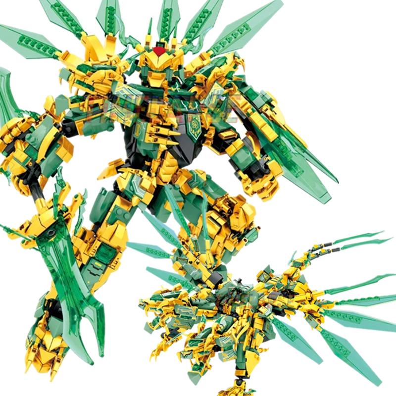 3in1 Warrior Mechanical Golden X Titans Mechas Chariot Dragons Season 15 Building Blocks Classic Model Sets Bricks Kids Kits