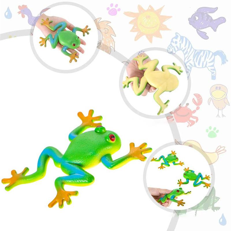 1 Pc Simulation Frog Model Tricky Decompress Frog Toy Soft Rubber Fake Frog Sensory Game Excellent Gift For Children Mischief